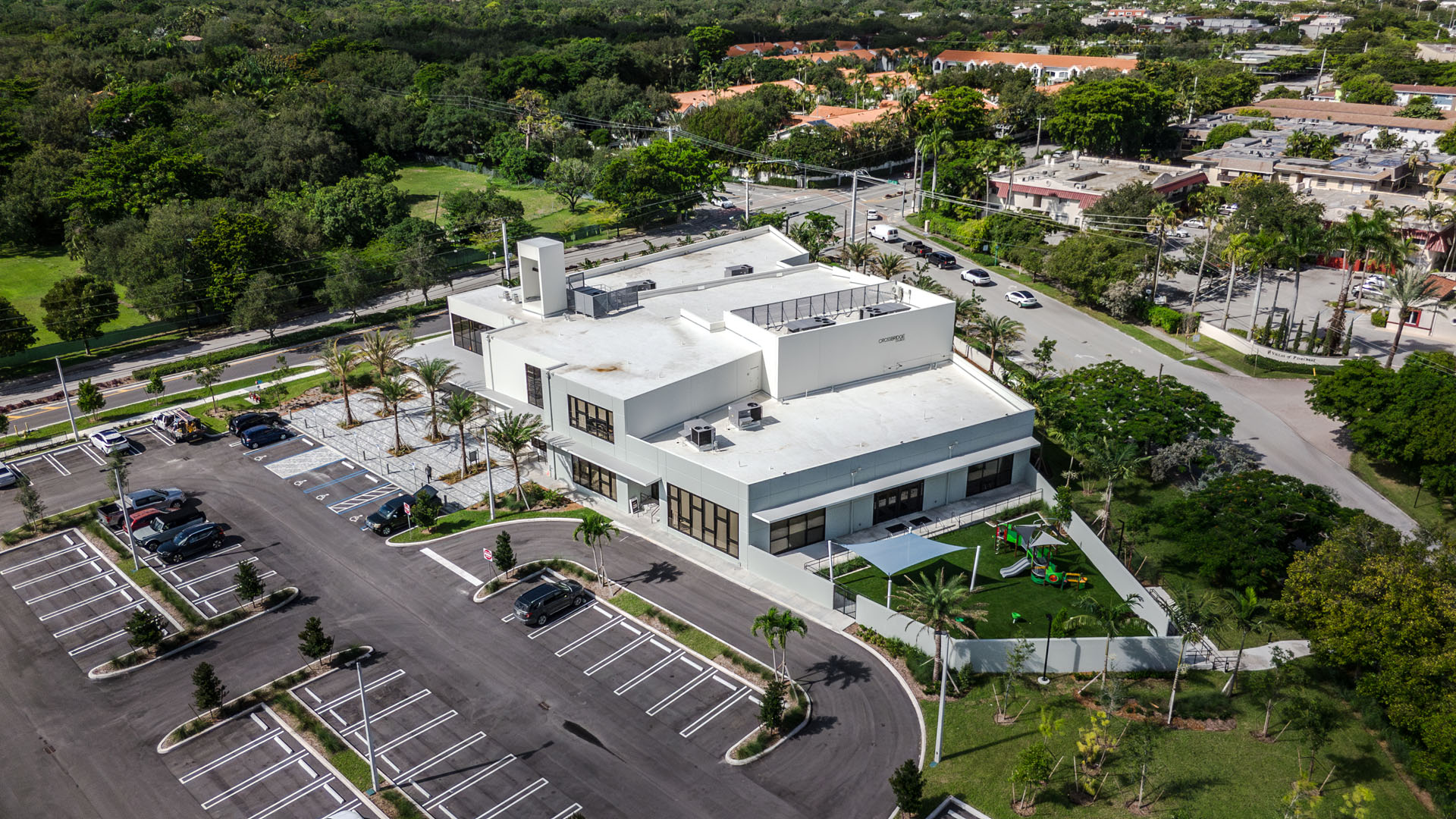 Crossbridge Church seen from above