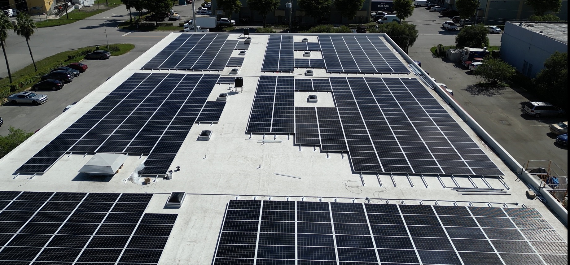 solar panels on the roof of Michigan Drill