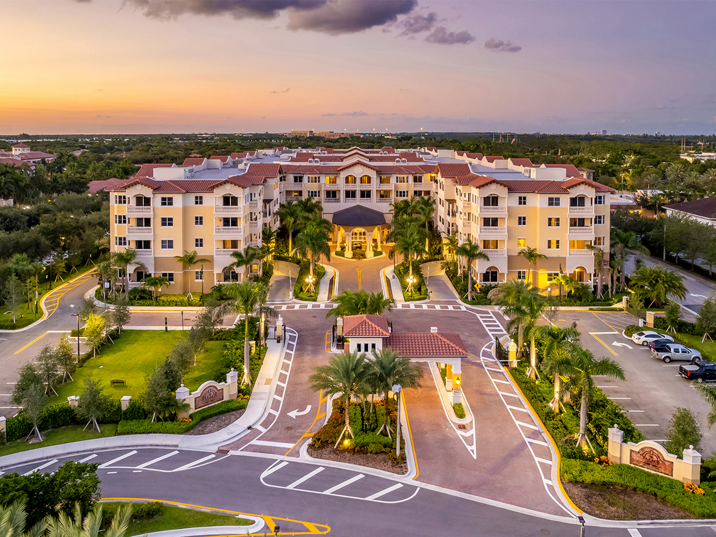 aerial shot of the Palace at Weston from the front